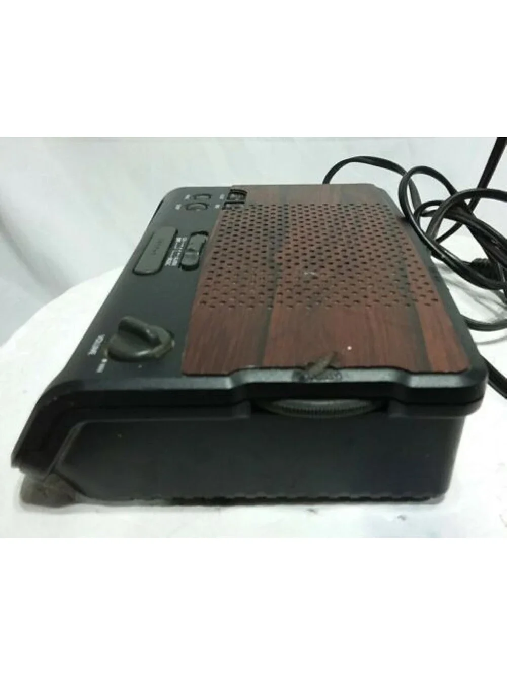 Vintage GE General Electric 7-4613C AM/FM Digital Alarm Clock Radio Wood Tested